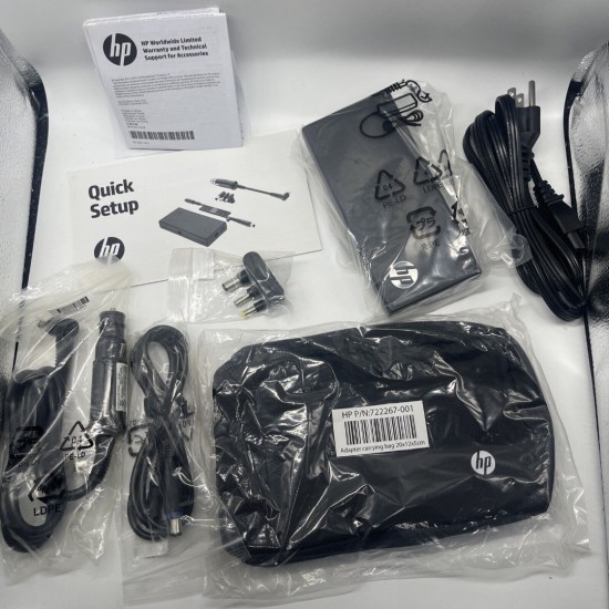 Incarcator combo auto si priza pentru Laptop, HP, 90W, slim, combo, 3 mufe de conectare si USB-C, D9Y32AA