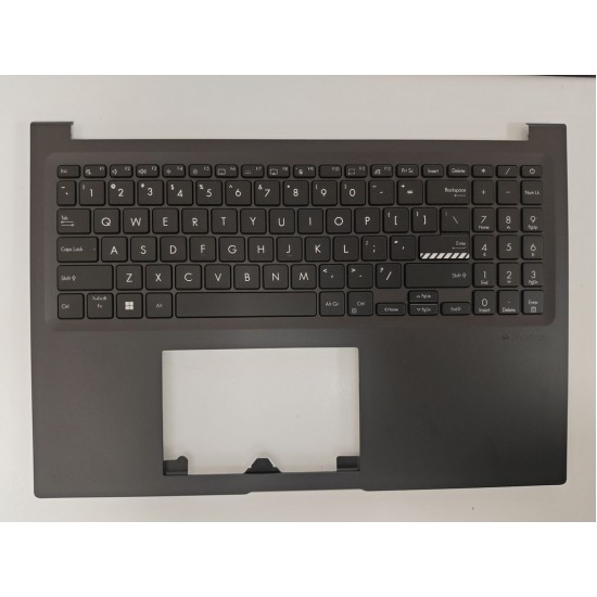 Carcasa superioara cu tastatura palmrest Laptop, Asus, VivoBook 16X K3605V, K3605VC, K3605VU, K3605VV, K3605Z, K3605ZC, K3605ZF, 90NB11D1-R30US2, EAZJ200501A, iluminata, neagra, layout US