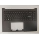 Carcasa superioara cu tastatura palmrest Laptop, Asus, VivoBook 16X K3605V, K3605VC, K3605VU, K3605VV, K3605Z, K3605ZC, K3605ZF, 90NB11D1-R30US2, EAZJ200501A, iluminata, neagra, layout US