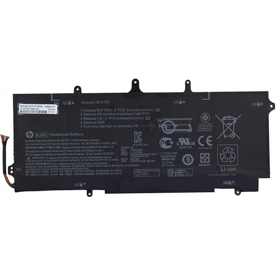 Baterie Laptop, HP, EliteBook Folio 1040 G1, 722297-001, 722236-1C1, 722236-171, HSTNN-DB5D, BL06XL, 11,1V, 3700mAh, 42Wh