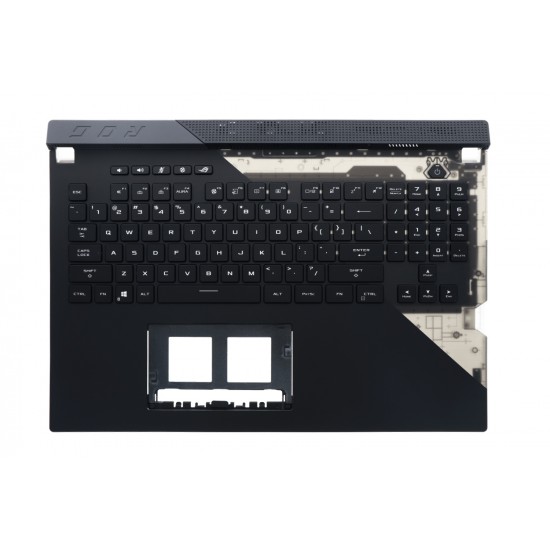 Carcasa superioara cu tastatura palmrest Laptop Gaming, Asus, ROG Strix Scar 17 G733Q, G733QM, G733QR, G733QS, G733QSA, 90NR0591-R31US1, iluminata, RGB, layout US