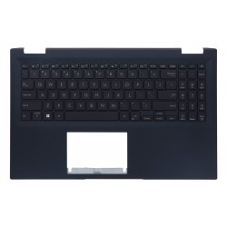 Carcasa superioara cu tastatura palmrest Laptop, Asus, ExpertBook B1 BE1502C, BE1502CVA, 90NX06X1-R31US0, 13N1-GTA0301, 13N1-GTA0521, B1502CVA-1A, iluminata, neagra, layout US