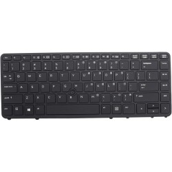 Tastatura Laptop, HP, ZBook 14 Mobile Workstation, 736654-001, 731179-001, iluminata, cu mouse pointer, neagra, layout US