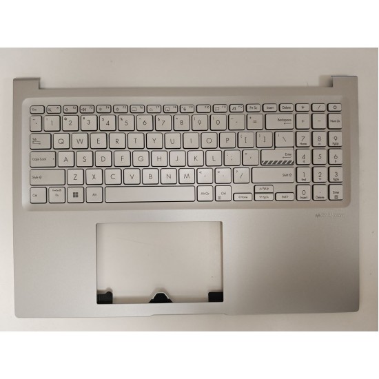  Carcasa superioara cu tastatura palmrest Laptop, Asus, VivoBook 16X K3605V, K3605VC, K3605VU, K3605VV, K3605Z, K3605ZC, K3605ZF, K3605ZU, K3605ZV, 90NB11D2-R31US0, EAZJ200502A, iluminata, argintie, layout US