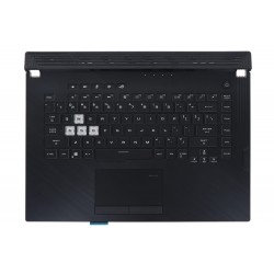 Carcasa superioara cu tastatura palmrest Laptop Gaming, Asus, ROG Strix G G531G, G531GV, G531GW, 90NR01I3-R30US0, 13N1-8HA0F21, 13NR01N3AP0121, G531GV-1C, iluminata, conector RGB 20 pini, conector touchpad 12 pini, layout US