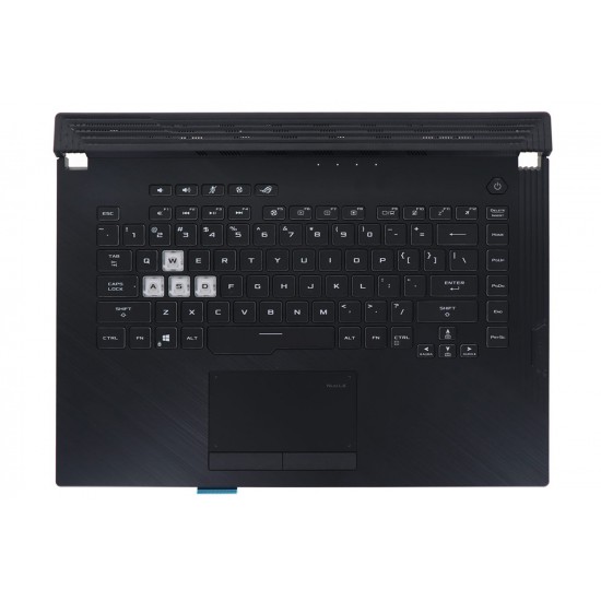 Carcasa superioara cu tastatura palmrest Laptop Gaming, Asus, ROG Strix G G531G, G531GV, G531GW, 90NR01I3-R30US0, 13N1-8HA0F21, 13NR01N3AP0121, G531GV-1C, iluminata, conector RGB 20 pini, conector touchpad 12 pini, layout US
