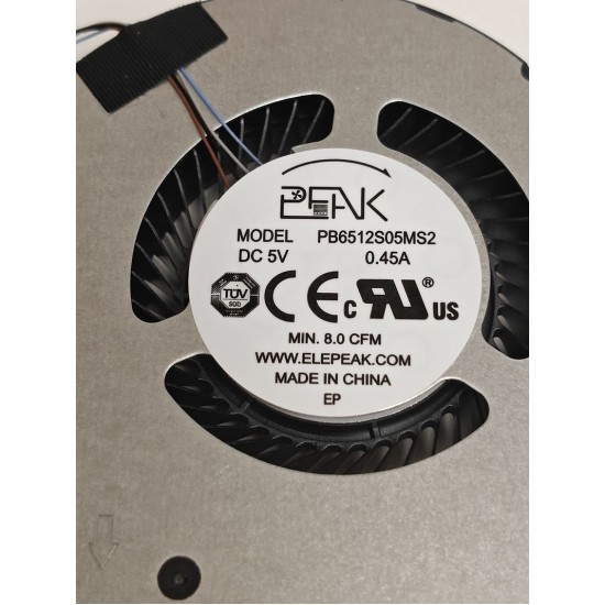 Cooler procesor Laptop Gaming, Dell, G5 5500, G5 5505, P89F, P89F003, PC01D, 0PC01D, PB6512S05MS2, 023.100I3.0021, pentru GTX 1660 si RTX 2060, 5V, 0.45A, CPU