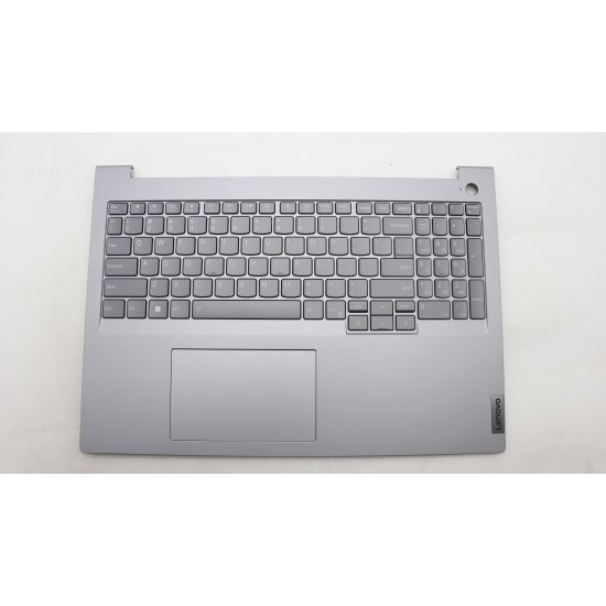 Carcasa superioara cu tastatura palmrest Laptop, Lenovo, ThinkBook 16 G6 ABP Type 21KK, 460.0TE0C.0001, Artic Grey, iluminata, layout US