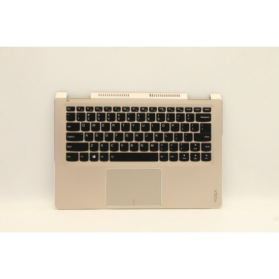 Carcasa superioara cu tastatura palmrest Laptop, Lenovo, Yoga 710-14IKB Type 80V4, 5CB0M72915, AM1JH000220, iluminata, aurie, layout US