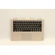 Carcasa superioara cu tastatura palmrest Laptop, Lenovo, Yoga 710-14IKB Type 80V4, 5CB0M72915, AM1JH000220, iluminata, aurie, layout US