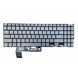 Tastatura Laptop, Asus, ZenBook 15 UX534F, UX534FA, UX534FAC, UX534FT, UX534FTC, iluminata, argintie, layout US