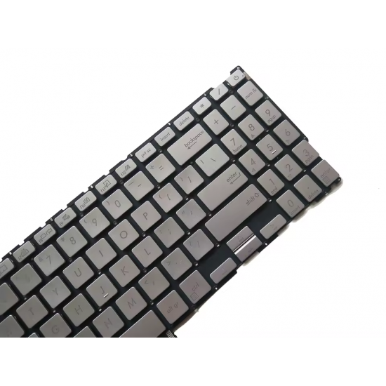 Tastatura Laptop, Asus, ZenBook 15 UX534F, UX534FA, UX534FAC, UX534FT, UX534FTC, iluminata, argintie, layout US