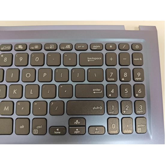 Carcasa superioara palmrest cu tastatura Laptop, Asus, VivoBook 15 F515D, F515DA, F515E, F515EA, F515EP, F515F, F515FA, F515J, F515JA, F515JF, F515JP, 90NB0T43-R34US0, 13N1-CEA1301, 13NB0SR3P04015-3, X515DA-1B, albastra, layout US