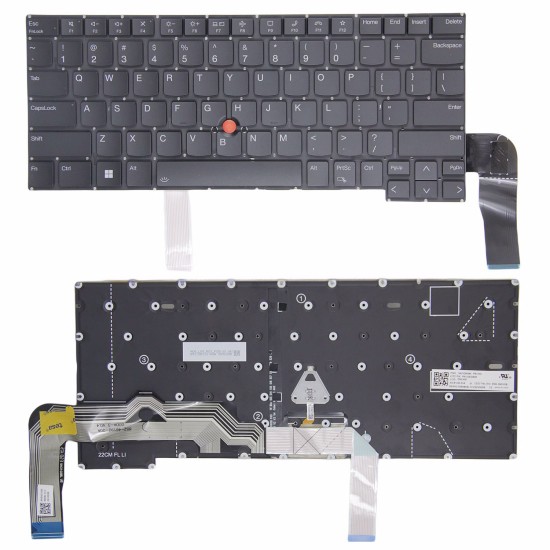 Tastatura Laptop, Lenovo, ThinkPad T14s Gen4 Type 21F6, 21F7, 21F8, 21F9, iluminata, neagra, layout US