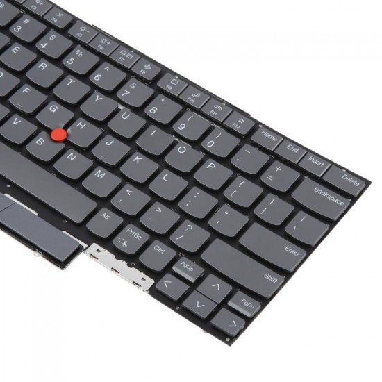 Tastatura Laptop, Lenovo, ThinkPad X1 Yoga 6th Gen Type 20XY, 20Y0 (an 2021), iluminata, gri, layout US