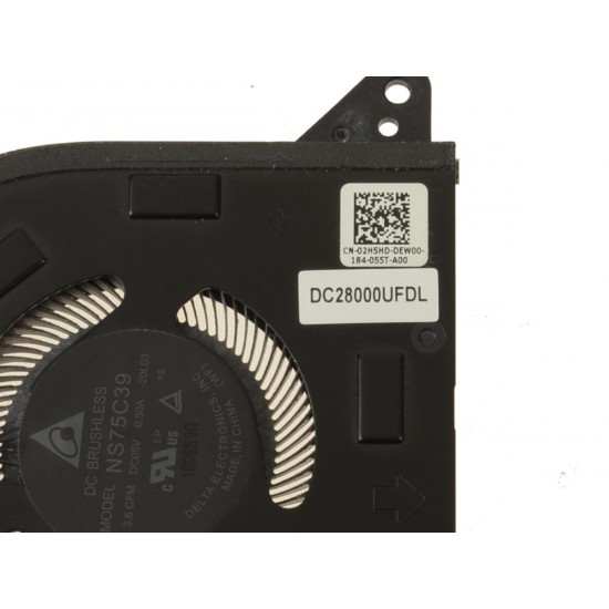 Cooler placa video Laptop, Dell, Alienware x15 R1, x15 R2, 2H5HD, 02H5HD, EG50050S1-CI10-S9A, DC28000UFSL, NS75C39-20L03, DC28000UFDL, 5V, 0.50A, GPU