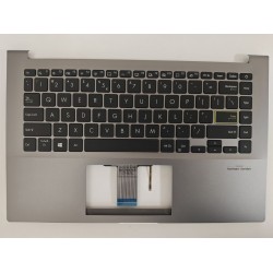 Carcasa superioara cu tastatura palmrest Laptop, Asus, VivoBook 14 90NB0PZ4-R30US0, 90NB0RL4-R31UI0, 90NB0RL4-R31US0, 90NB0RL4-R31UA0, 39XKSTAJN60, 39XKSTAJNM0, X421JQ-8G, X421EA-8G, iluminata, gri, layout US