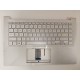 Carcasa superioara cu tastatura palmrest Laptop, Asus, VivoBook S14 M433D, M433DA, M433I, M433IA, M433U, M433UA, 90NB0QRB-R31UI1, 39XKSTAJND0, X421IA-S, iluminata, argintie, layout US