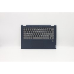 Carcasa superioara cu tastatura palmrest Laptop, Lenovo, IdeaPad C340-14API Type 81N6, 5CB0U42364, AP2GA000C20, ET2GA000100, cu slot fingerprint, iluminata, albastra, layout US
