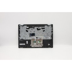 Carcasa superioara cu tastatura palmrest Laptop, Lenovo, IdeaPad C340-14API Type 81N6, 5CB0U42364, AP2GA000C20, ET2GA000100, cu slot fingerprint, iluminata, albastra, layout US