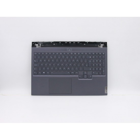 Carcasa superioara cu tastatura palmrest Laptop, Lenovo, Legion 7-15IMH05 Type 81YT, 5CB0Z21002, AM2VH000H00, AM2VH000I00, iluminata, RGB, layout UK
