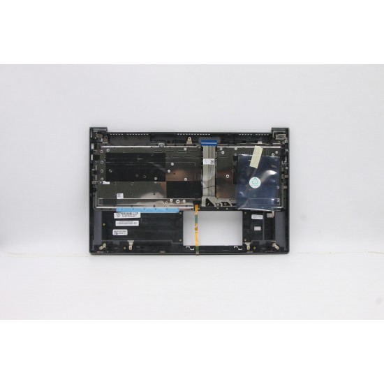 Carcasa superioara cu tastatura palmrest Laptop, Lenovo, Yoga Slim 7-15IIL05 Type 82AA, 5CB0X55821, 4BLS2TALV30 3A, iluminata, gri, layout DE (germana)