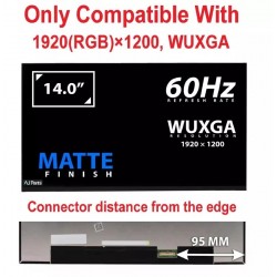 Display compatibil Laptop, LP140WU2-SPB1, LP140WU2-SPM1, LP140WU2(SP)(B1), LP140WU2(SP)(M1), N140JCA-EEK C1, N140JCG-GS9, MNE007QS3-4, 14.0 inch, FHD+, 1920x1200, IPS, non touch, 16:10, 30 pini