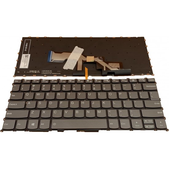 Tastatura Laptop, Lenovo, IdeaPad S540-13IML Type 81XA, iluminata, gri, layout US