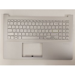 Carcasa superioara cu tastatura palmrest Laptop, Asus, VivoBook 15 S513E, S513EA, S513EP, S513I, S513IA, S513U, S513UA, 90NB0RR3-R32UI0, X513IA-2D, 13N1-BAA0G01, 13N1-BQM0201, iluminata, argintie, layout US