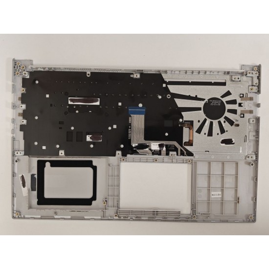 Carcasa superioara cu tastatura palmrest Laptop, Asus, VivoBook 15 F513E, F513EA, F513EP, F513I, F513IA, 90NB0RR3-R32UI0, X513IA-2D, 13N1-BAA0G01, 13N1-BQM0201, iluminata, argintie, layout US