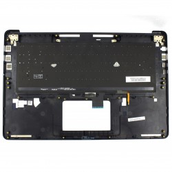 Carcasa superioara cu tastatura palmrest Laptop, Asus, ZenBook Pro UX550G, UX550GD, UX550GE, 90NB0HW3-R31US0, UX550GE-1C, 13NB0HV3AM0501, 3BBKHTCJN60, iluminata, albastra, fingerprint, layout US