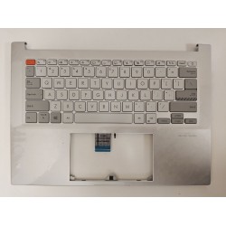 Carcasa superioara cu tastatura palmrest Laptop, Asus, VivoBook Pro 14X M7400Q, M7400QC, M7400QE, 90NB0U44-R30US0, 39XJDTAJN00, X7400PC-8S, iluminata, argintie, layout US