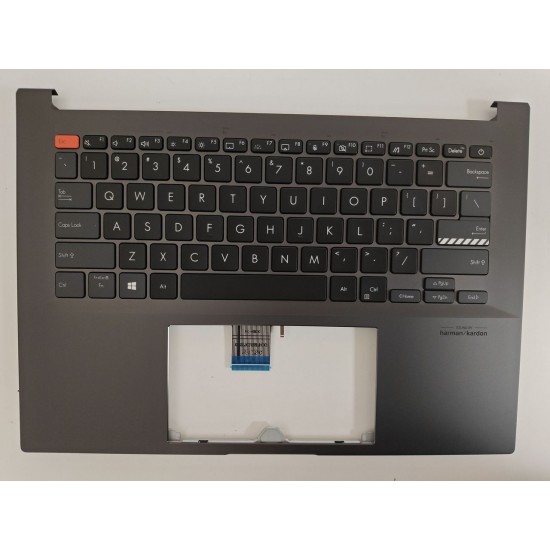 Carcasa superioara cu tastatura palmrest Laptop, Asus, VivoBook Pro 14X N7400P, N7400PA, N7400PC, N7400Q, N7400QC, N7400QE, 90NB0U43-R30US0, 39XJDTAJN70, X7400PC-9G, iluminata, neagra, layout US