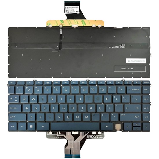 Tastatura Laptop 2-in-1, HP, Spectre X360 16-F, 16T-F, TPN-C154, M83485-001, iluminata, albastra, layout US