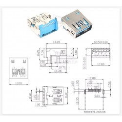 Mufa USB 3.0 Laptop, Getac B300, S410, 9 pini