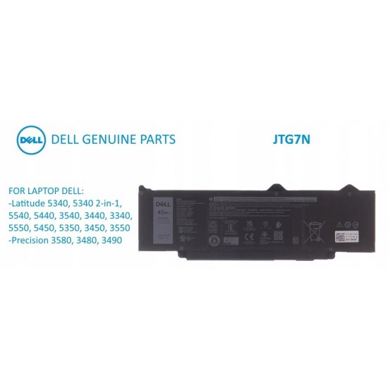 Baterie Laptop 2-in-1, Dell, Latitude 5340, JTG7N, 07RDGP, 11,4V, 3500mAh, 42Wh
