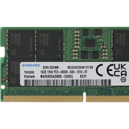 Memorie ram Laptop Samsung 16GB, DDR5, 1Rx8, PC4-4800B, CL40, M425R2GA3BB0-CQK0L, PC4-21300, CL40, Non-ECC, sodimm, 262 pini