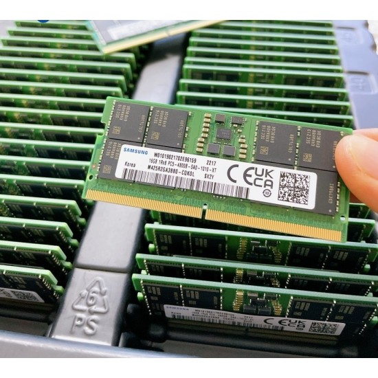 Memorie ram Laptop Samsung 16GB, DDR5, 1Rx8, PC4-4800B, CL40, M425R2GA3BB0-CQK0L, PC4-21300, CL40, Non-ECC, sodimm, 262 pini