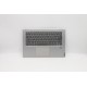 Carcasa superioara cu tastatura palmrest Laptop, Lenovo, IdeaPad C340-14API Type 81N6, 5CB0U42110, AM2GA000810, cu slot fingerprint, iluminata, argintie, layout US