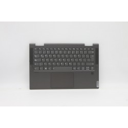 Carcasa superioara cu tastatura palmrest Laptop, Lenovo, Yoga C740-14IML Type 81TC, 5CB0U43932, AM1FG000100, iluminata, gri, layout UK