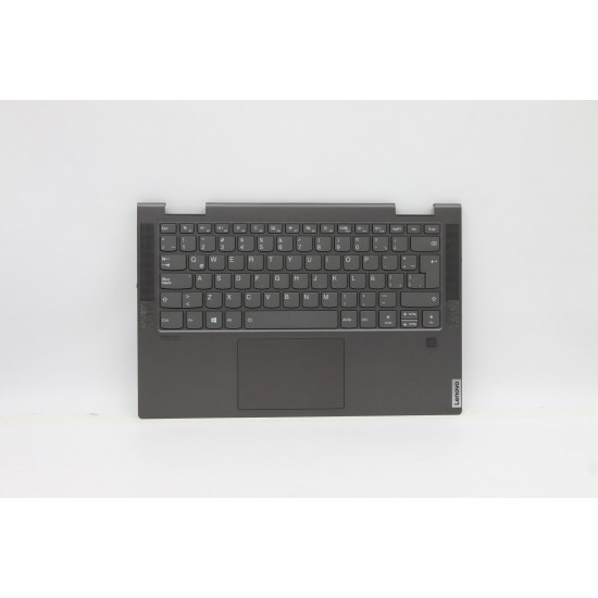 Carcasa superioara cu tastatura palmrest Laptop, Lenovo, Yoga C740-14IML Type 81TC, 5CB0U43932, AM1FG000100, iluminata, gri, layout UK