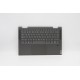 Carcasa superioara cu tastatura palmrest Laptop, Lenovo, Yoga C740-14IML Type 81TC, 5CB0U43932, AM1FG000100, iluminata, gri, layout UK