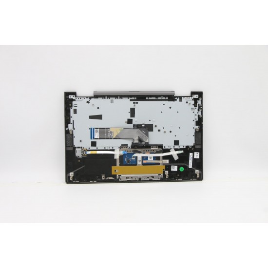 Carcasa superioara cu tastatura palmrest Laptop, Lenovo, Yoga C740-14IML Type 81TC, 5CB0U43932, AM1FG000100, iluminata, gri, layout UK