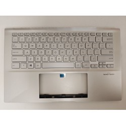 Carcasa superioara cu tastatura palmrest Laptop, Asus, VivoBook 14 S432F, S432FA, S432FL, 90NB0M62-R31US0, 39XKQTAJN00, X432FA-2S, iluminata, argintie, layout US