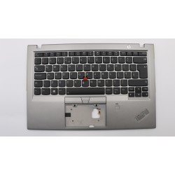 Carcasa superioara cu tastatura palmrest Laptop, Lenovo, ThinkPad X1 Carbon 6th Gen Type 20KH, 20KG, 01YU591, 01YU555, AM16R000810, iluminata, argintie, layout US