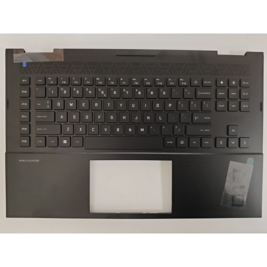 Carcasa superioara cu tastatura palmrest Laptop, HP, Omen 17-CK, 17T-CK, TPN-Q266, N16778-001, N16778-031, N16778-271, N16778-B31, KEQ46G3LTATP00, iluminata, RGB, layout US (RO)