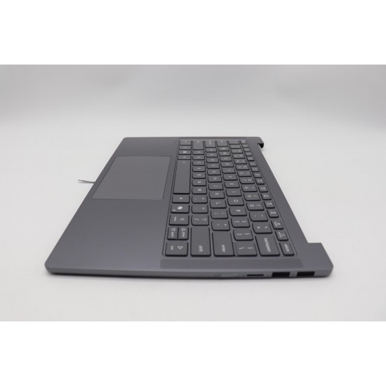 Carcasa superioara cu tastatura palmrest Laptop, Lenovo, IdeaPad Slim 5 14IRH10 Type 83HR, 5CB1Q64059, HQ25202001Z20, iluminata, Luna Grey, layout US