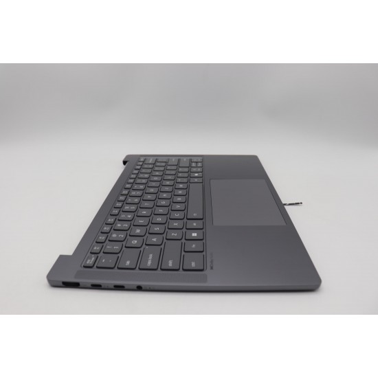 Carcasa superioara cu tastatura palmrest Laptop, Lenovo, IdeaPad Slim 5 14IRH10 Type 83HR, 5CB1Q64059, HQ25202001Z20, iluminata, Luna Grey, layout US
