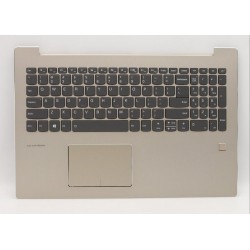 Carcasa superioara cu tastatura palmrest Laptop, Lenovo, IdeaPad 520-15IKB Type 80YL, 81BF, 5CB0N98578, AM14K000310, iluminata, cu fingerprint, aurie, layout US
