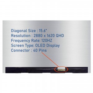 Display OLED Laptop, Asus, VivoBook Pro 15 K6500Z, K6500ZC, K6500ZE, K6500ZH, 18200-15601900, ATNA56AC02, 15.6 inch, QHD, 2880x1620, non touch, 120Hz, 40 pini